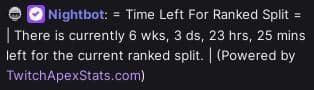 Time Remaining in Current Ranked Split